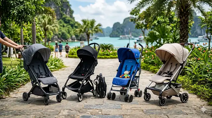 A side-by-side comparison of the best lightweight stroller models of the year, showing compact and travel-friendly designs for parents.